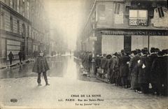 VINTAGE POSTCARD Believed Of the Seine Paris Street Of the Saints Fathers