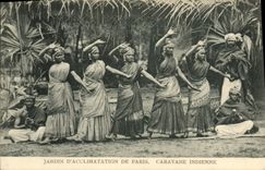 VINTAGE POSTCARD Zoological gardens Of Paris Indian Caravan
