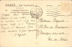 VINTAGE POSTCARD Paris While Strolling the Basilica Of the Sacring Heart Seen the Street De Steinkerque