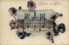 VINTAGE POSTCARD Friendships Of Paris Town hall