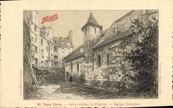 VINTAGE POSTCARD Old Holy Paris Julien the Poor Greek Church Maggi Publicity