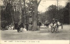 VINTAGE POSTCARD Paris Wood De Bouloge the Acacias Horse Riding Horses