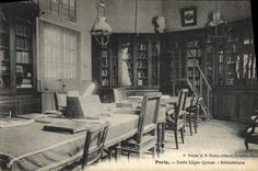 VINTAGE POSTCARD Paris School Edgar Quinet Library