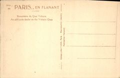 VINTAGE POSTCARD Paris While Strolling Secondhand bookseller Of the Voltaire Quay