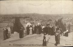 Panorama de la POSTAL de la VENDIMIA de París tomado de Arc de Triomphe
