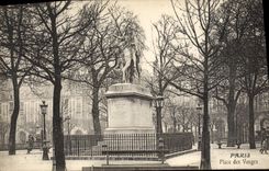 CPA Paris Place Des Vosges Publicite Laboratoires Mondolon Flacon Bilirheine