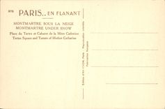 CPA Paris En Flanant Montmartre Sous La Neige