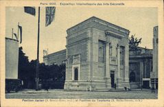 VINTAGE POSTCARD Paris International exhibition Of Arts Italian House And House of tourism