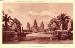 VINTAGE POSTCARD International exhibition Paris 1931 Temple D' Angkor Vat