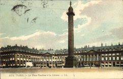 VINTAGE POSTCARD Paris the Vendome Place And the Column