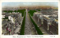 VINTAGE POSTCARD Paris View On the Avenue Of the Champs Elysées