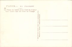 CPA Paris En Flanant Le Palais De Justice Et Le Pont Au Change