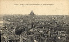 Districto de París de la POSTAL de la VENDIMIA de la ópera y del Agustín santo