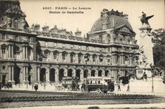 CPA Paris Le Louvre Statue De Gambetta Autobus