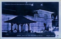VINTAGE POSTCARD Fair Colonial International Of Paris House Of the Netherlands Seen Of Night
