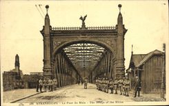 VINTAGE POSTCARD Strasbourg the Bridge Of the Rhine Militaria
