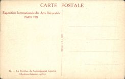CPA Exposition Internationale Des Arts Decoratifs Paris 1925 Le pavillon du commissariat general