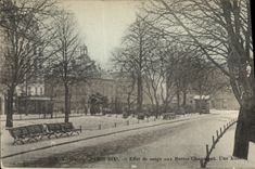 VINTAGE POSTCARD Paris Effect Snow To the Chaumont Hillocks an alley