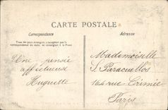 VINTAGE POSTCARD Paris Effect Snow To the Chaumont Hillocks an alley