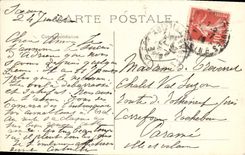 VINTAGE POSTCARD Paris the Pantheon the Frescos Sainte Genevieve Takes care On Paris