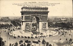 POSTAL de la VENDIMIA cualquie muchedumbre de París Arc de Triomphe delante de la tumba