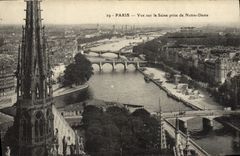 POSTAL París de la VENDIMIA vista en el Seine tomado de Notre Dame