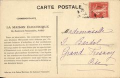 POSTAL de la VENDIMIA que el laboratorio eléctrico de Poissonniere París del bulevar de la casa de Georgia Knap