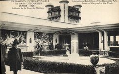 VINTAGE POSTCARD International exhibition Of Decorative Arts Paris 1925 Interior Of the Court Of the Trades