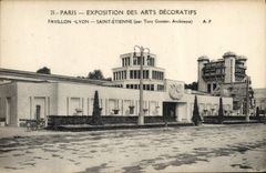 VINTAGE POSTCARD Paris International exhibition Of Decorative Arts House Holy Lyon Etienne