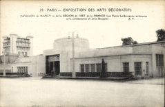 VINTAGE POSTCARD Paris International exhibition Of Decorative Arts House Of Nancy And the Area Of the East of France