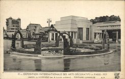 CPA Exposition Internationale Des Arts Decoratifs Paris Jardin Des Nympheas Fontaine Lumineuse 