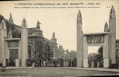 VINTAGE POSTCARD International exhibition Of Decorative Arts Paris Carries Honor