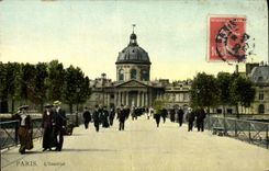 CPA Paris L'Institut (carte toilee)