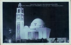 VINTAGE POSTCARD Fair Colonial International Of 1931 Paris House Of Algeria Seen Of Night