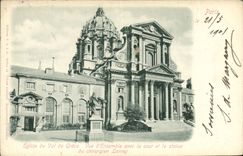 CPA Paris Eglise Du Val De Grace Vue d'Ensemble Avec La Cour Et La Statue du chrirurgien Larrey