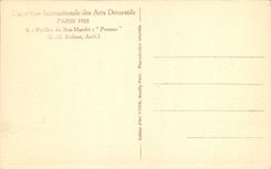 Exposición internacional de la POSTAL de la VENDIMIA de la casa decorativa de París 1925 de los artes del buen mercado de Pomone