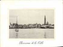 Panorama de Amberes de la POSTAL de la VENDIMIA de la ciudad