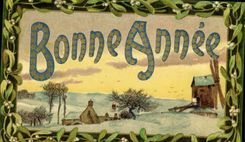 CPA Fantaisie Bonne annee Moulin a vent