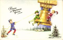 VINTAGE POSTCARD Fantasy Children Bell
