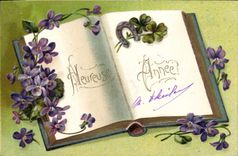 CPA Fantaisie Fleurs Fer a cheval