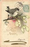 CPA Fantaisie Bonne annee Oiseau 
