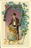 VINTAGE POSTCARD Fantasy Children Gold coins