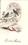 CPA Fantaisie Bonne annee Oiseaux 