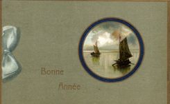 CPA Fantaisie Bonne annee Bateau 