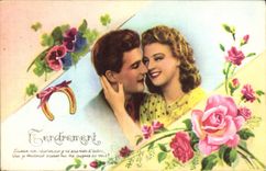 CPA Fantaisie Femme Fer a cheval