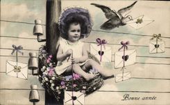 CPA Fantaisie Enfant Colombe