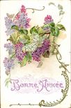CPA Fantaisie Fleurs Bonne annee