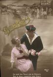 CPA Fantaisie Femme Marin Militaria Bateaux