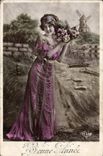 CPA Fantaisie Femme Moulin a vent