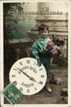 VINTAGE POSTCARD Fantasy Man Clock